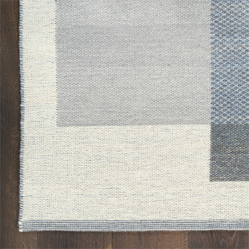 Nourison Home Copenhagen 5' x 7' Flatwoven Wool Ivory Blue Area Rug