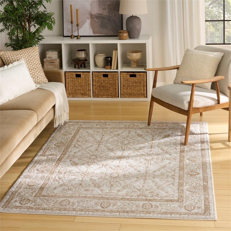 Nourison Home Dekor 5' x 7' Polyester Cream Beige Area Rug
