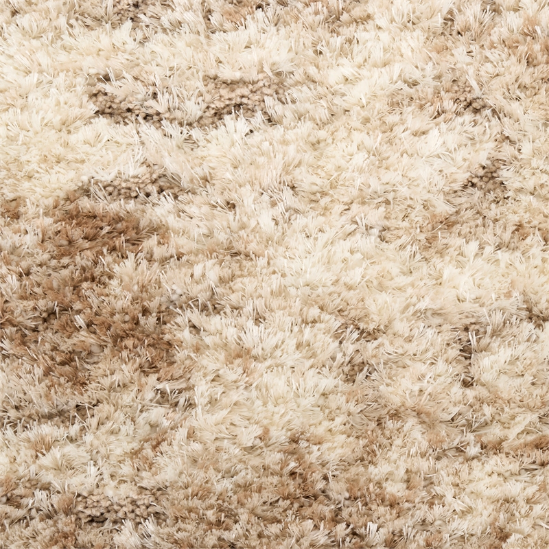 Nourison Home Luxurious Shag 8' x 10' Polyester Ivory Dark Beige Area Rug