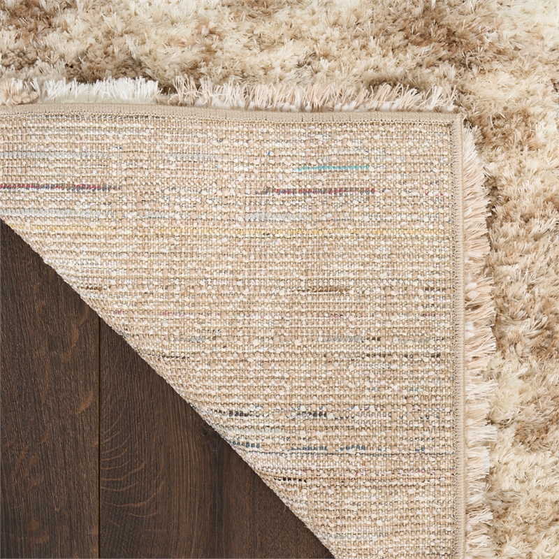 Nourison Home Luxurious Shag 8' x 10' Polyester Ivory Dark Beige Area Rug