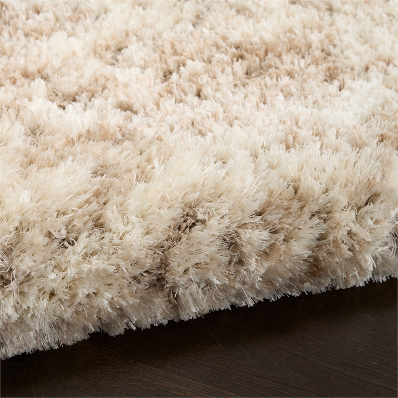 Nourison Home Luxurious Shag 8' x 10' Polyester Ivory Dark Beige Area Rug
