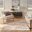 Nourison Home Luxurious Shag 8' x 10' Polyester Ivory Dark Beige Area Rug