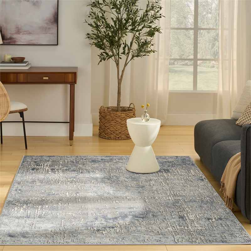 nourison home concerto 5' x 7' fabric dark grey area rug