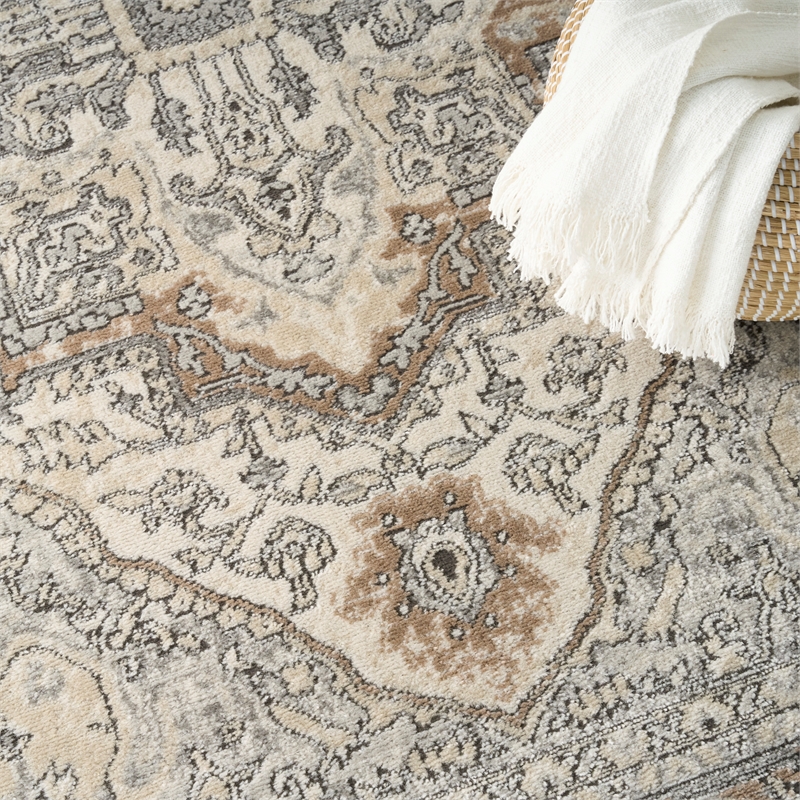 Nourison Home Concerto 5' x 7' Fabric Ivory Grey Taupe Area Rug