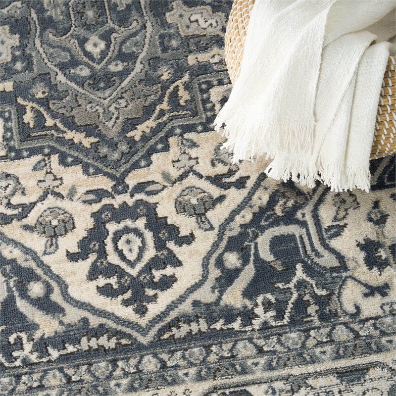 Nourison Home Concerto 4' x 6' Fabric Navy Ivory Area Rug