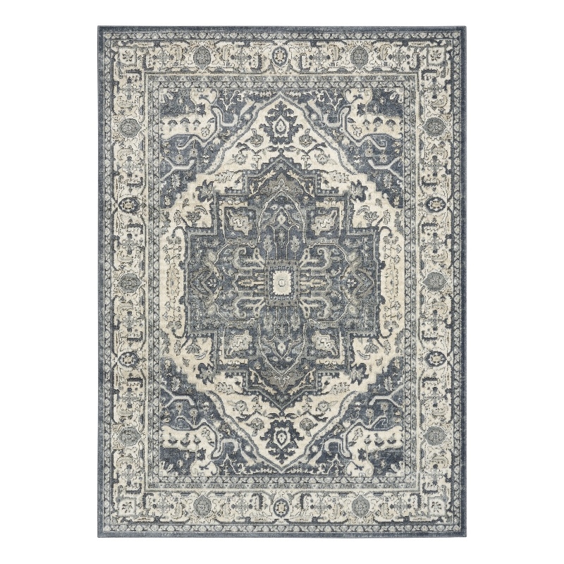 Nourison Home Concerto 4' x 6' Fabric Navy Ivory Area Rug