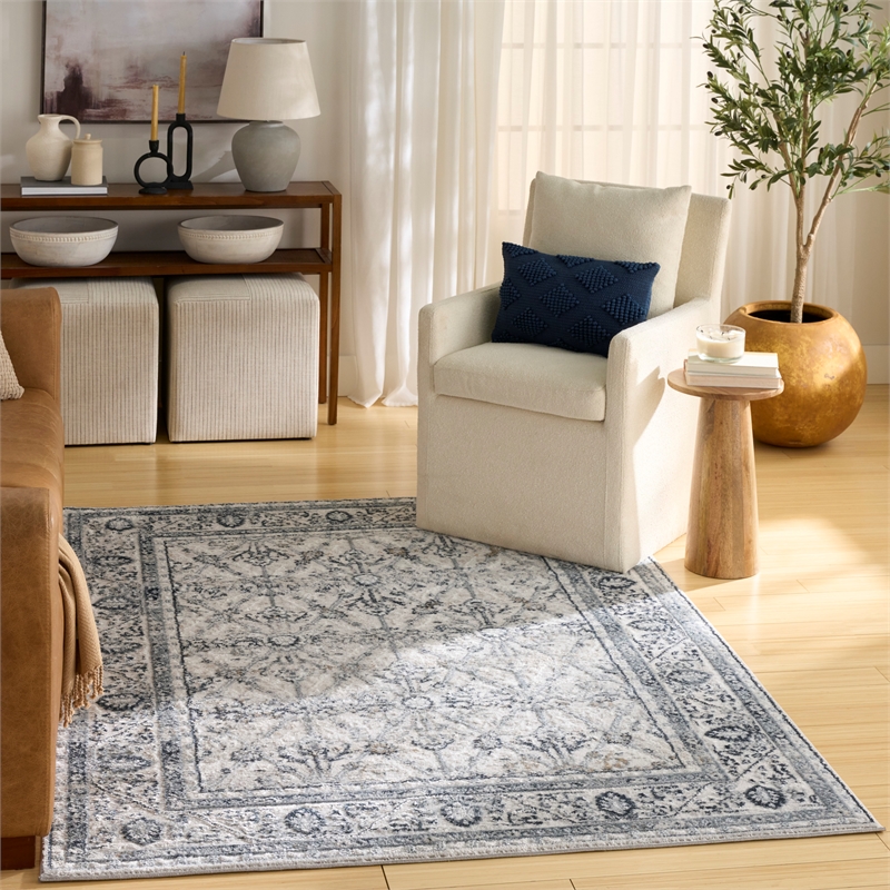 Nourison Home Dekor 5' x 7' Polyester Grey Navy Area Rug