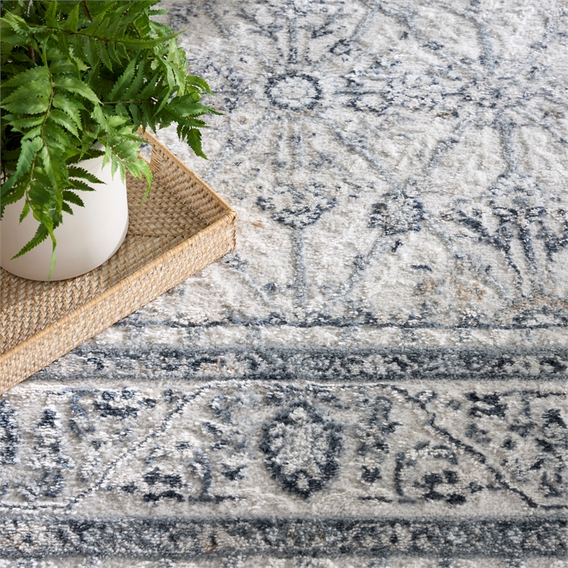 Nourison Home Dekor 5' x 7' Polyester Grey Navy Area Rug