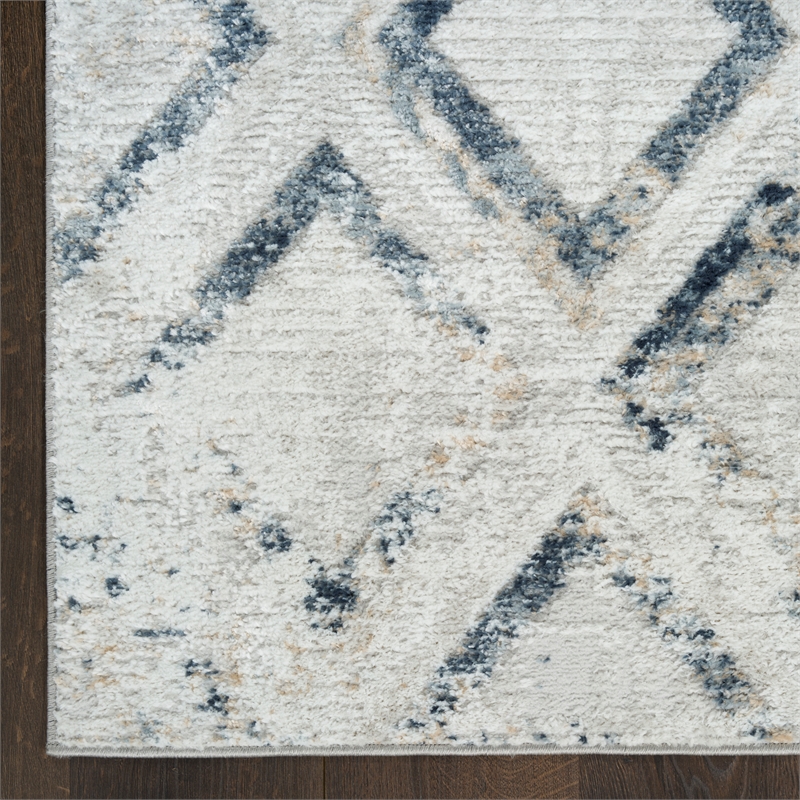 Nourison Home Dekor 5' x 7' Polyester Grey Navy Area Rug