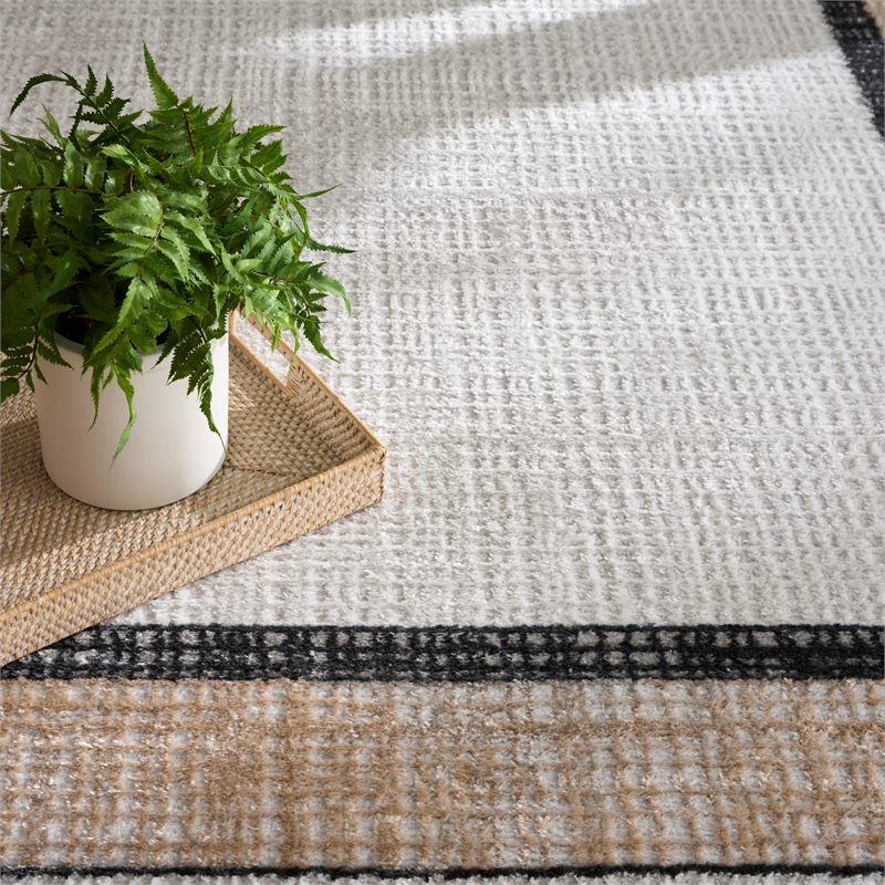 Nourison Home Dekor 5' x 7' Polyester Grey Charcoal Area Rug