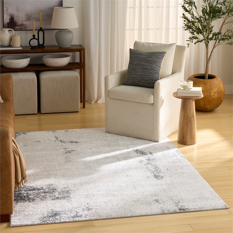 Nourison Home Dekor 5' x 7' Polyester Grey Charcoal Area Rug