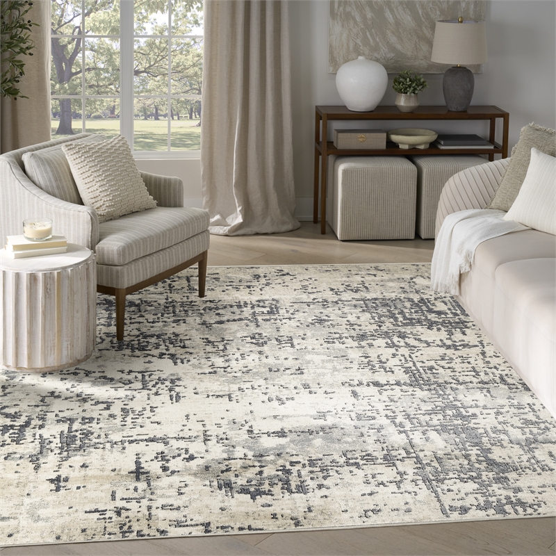 Nourison Home Concerto 8' x 10' Fabric Ivory Grey Area Rug