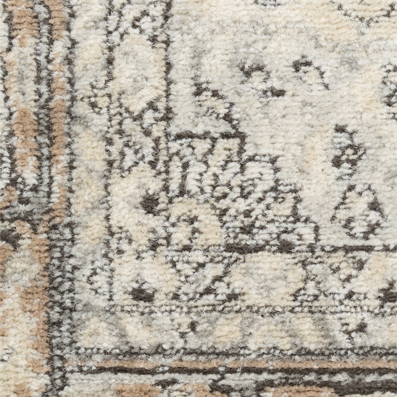 nourison home concerto 8' runner fabric ivory grey taupe area rug