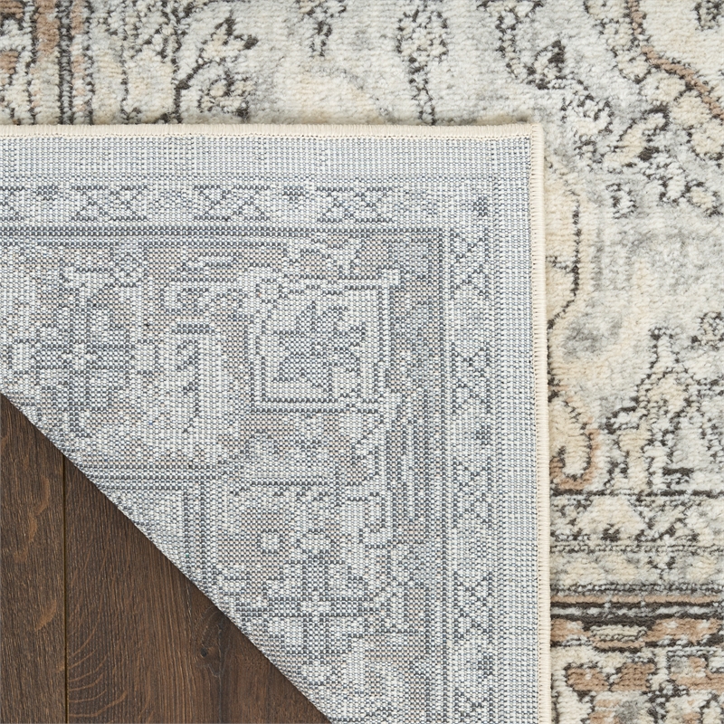 nourison home concerto 8' runner fabric ivory grey taupe area rug
