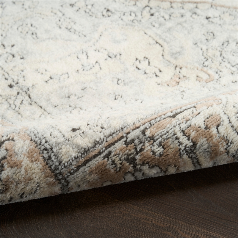 nourison home concerto 8' runner fabric ivory grey taupe area rug