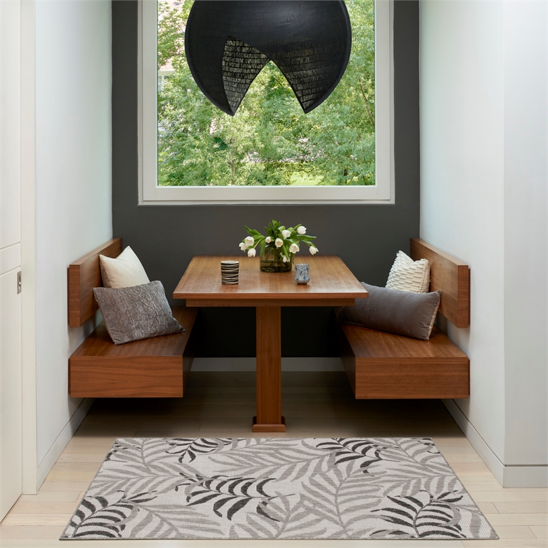 Nourison Home Garden Oasis 2' x 4' Fabric Grey Area Rug