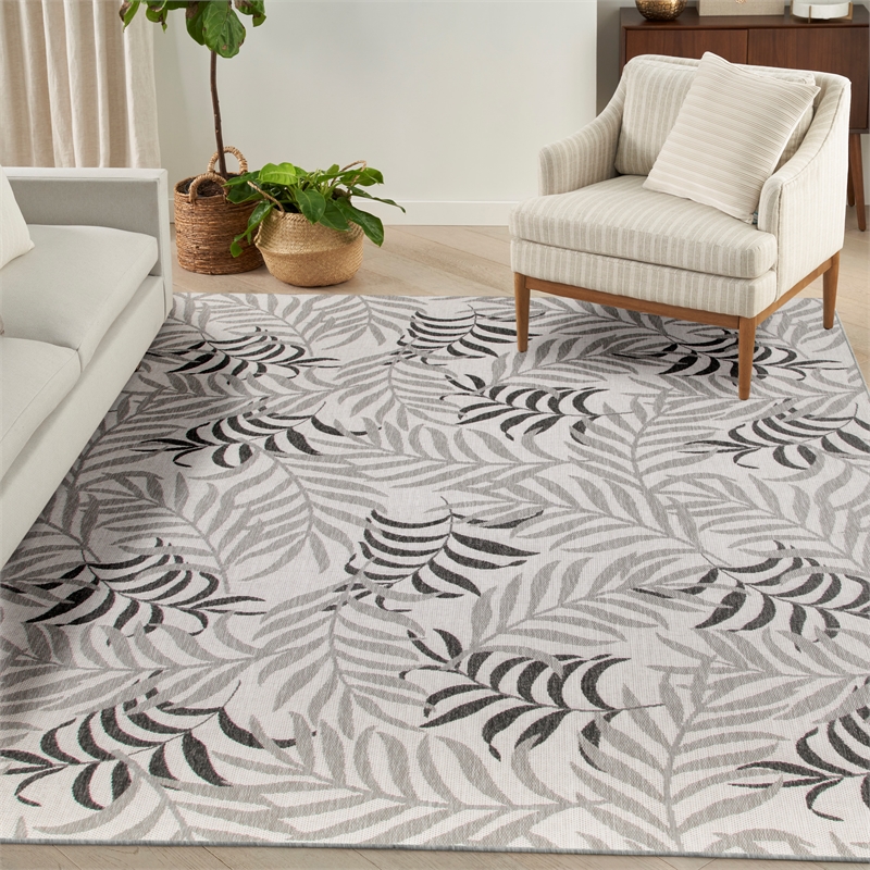 Nourison Home Garden Oasis 10' x 14' Fabric Grey Area Rug