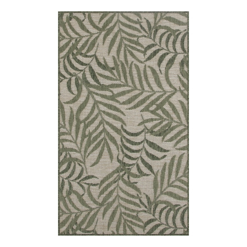 Nourison Home Garden Oasis 2' x 4' Fabric Ivory Green Area Rug