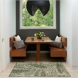 Nourison Home Garden Oasis 2' x 4' Fabric Ivory Green Area Rug