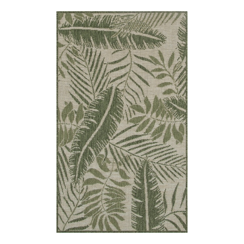 Nourison Home Garden Oasis 2' x 4' Fabric Ivory Green Area Rug