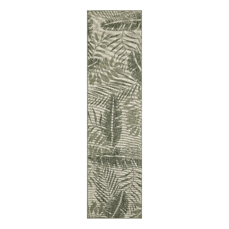 Nourison Home Garden Oasis 8' Runner Fabric Ivory Green Area Rug