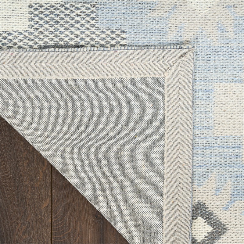 Nourison Home Copenhagen 8' x 10' Flatwoven Wool Ivory Blue Area Rug