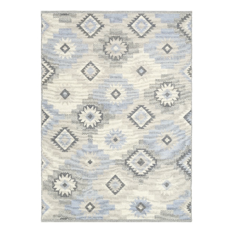 Nourison Home Copenhagen 8' x 10' Flatwoven Wool Ivory Blue Area Rug