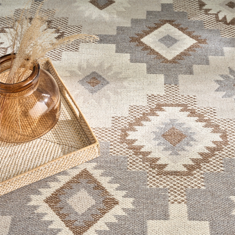Nourison Home Copenhagen 8' x 10' Flatwoven Wool Ivory Beige Area Rug