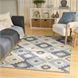 Nourison Home Copenhagen 8' x 10' Flatwoven Wool Ivory Navy Area Rug