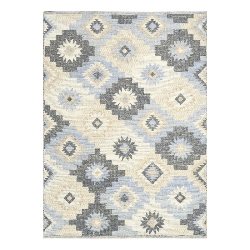 Nourison Home Copenhagen 8' x 10' Flatwoven Wool Ivory Navy Area Rug