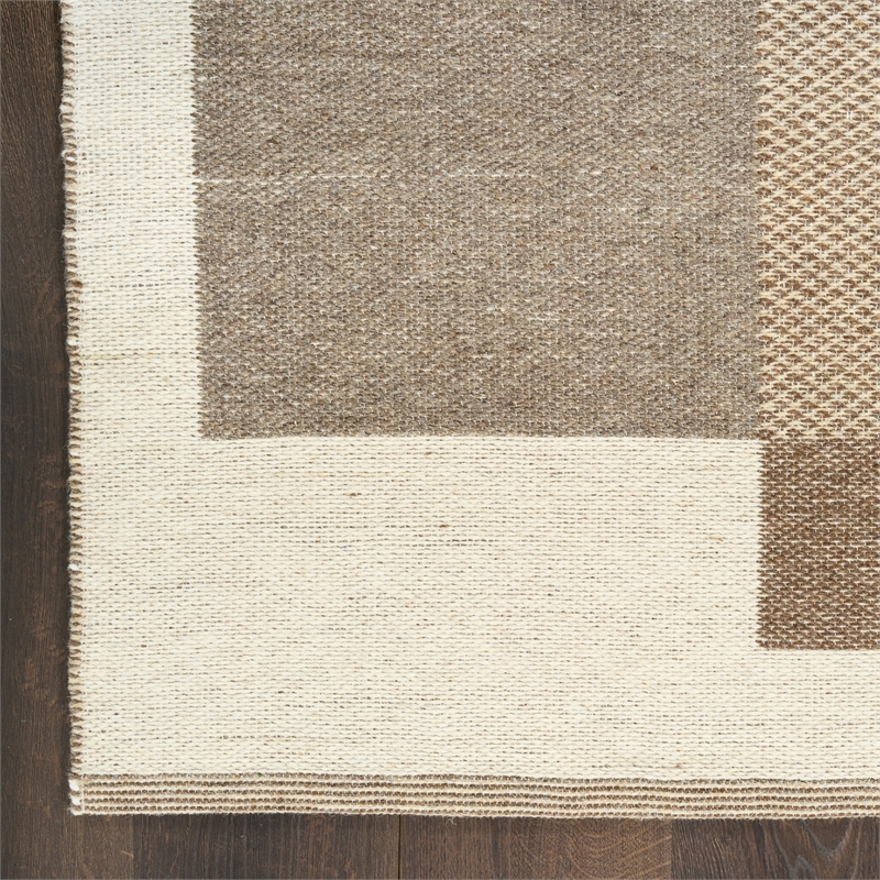 Nourison Home Copenhagen 8' x 10' Flatwoven Wool Ivory Mocha Area Rug