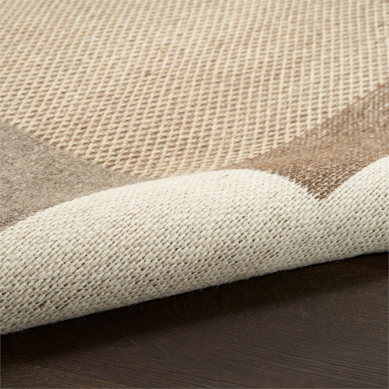 Nourison Home Copenhagen 8' x 10' Flatwoven Wool Ivory Mocha Area Rug