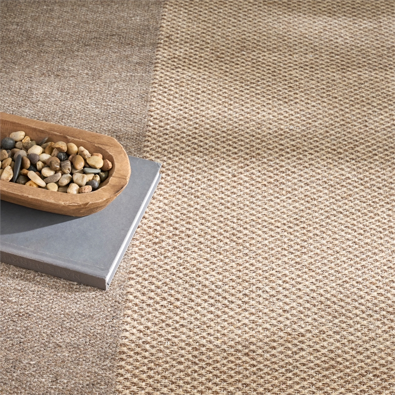 Nourison Home Copenhagen 8' x 10' Flatwoven Wool Ivory Mocha Area Rug