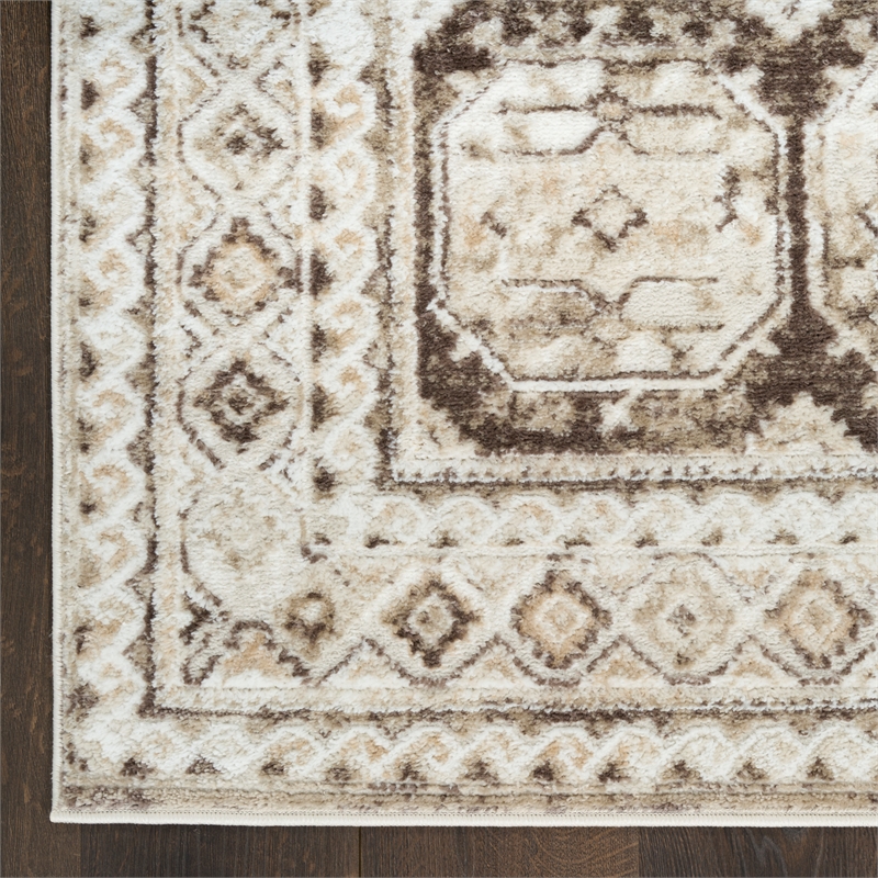 Nourison Home Dekor 5' x 7' Polyester Ivory Brown Area Rug