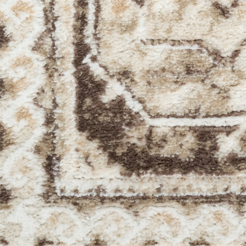 Nourison Home Dekor 5' x 7' Polyester Ivory Brown Area Rug