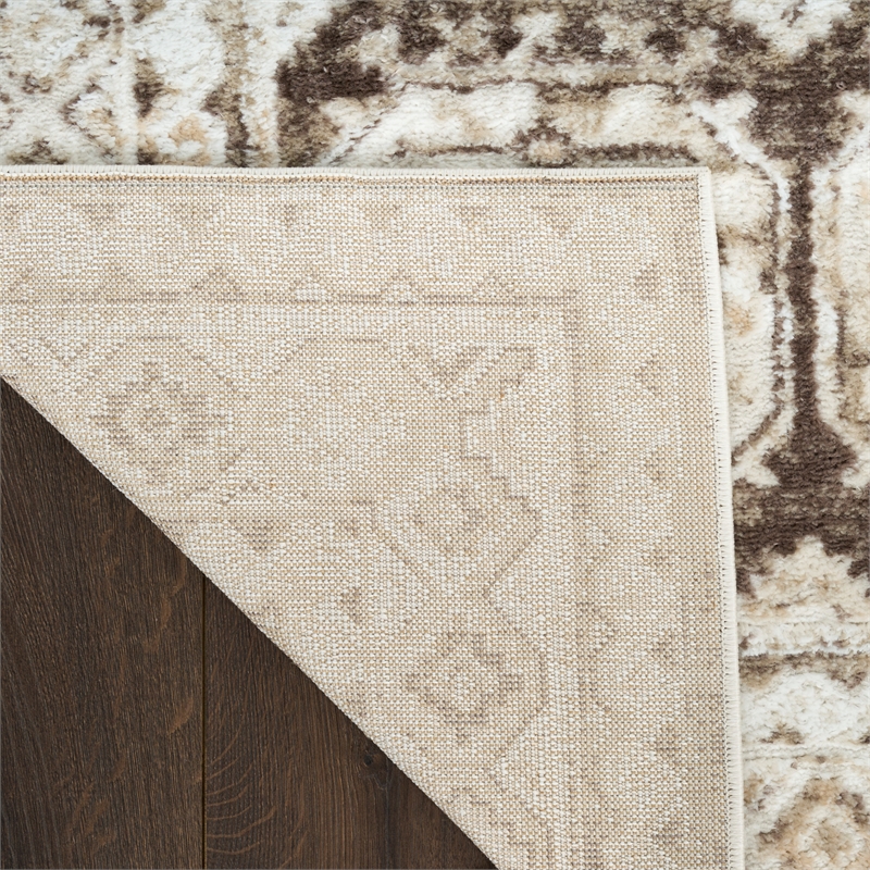 Nourison Home Dekor 5' x 7' Polyester Ivory Brown Area Rug