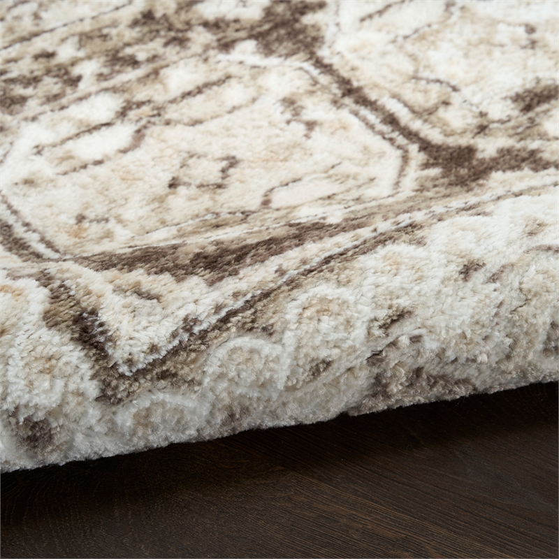 Nourison Home Dekor 5' x 7' Polyester Ivory Brown Area Rug