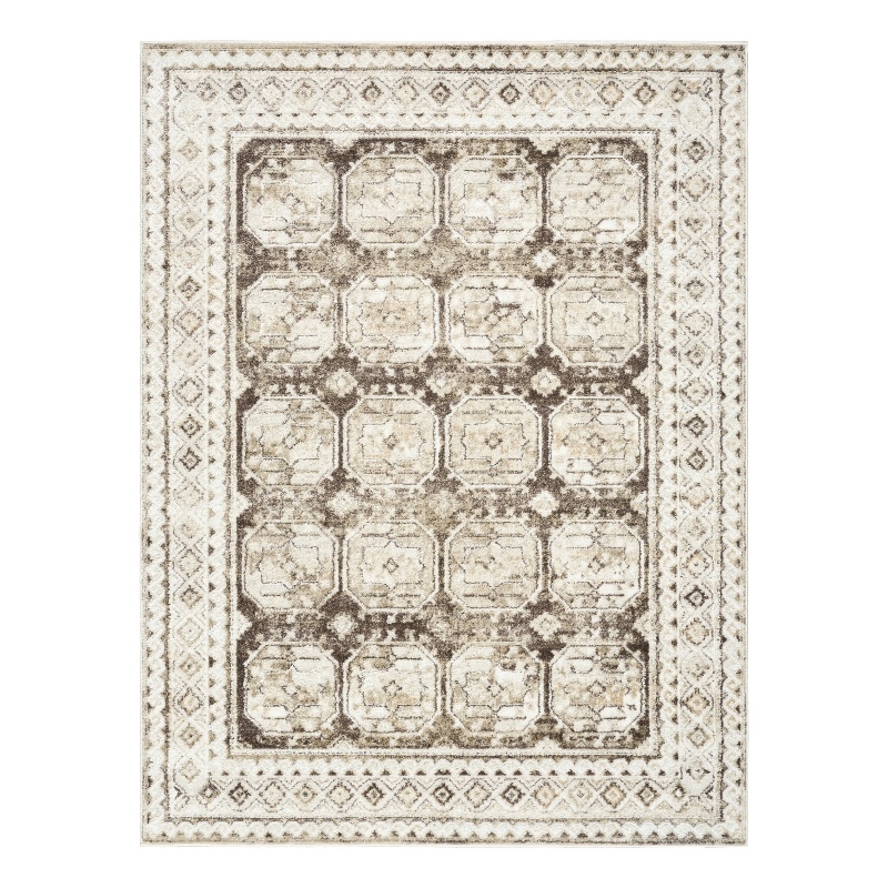 Nourison Home Dekor 5' x 7' Polyester Ivory Brown Area Rug