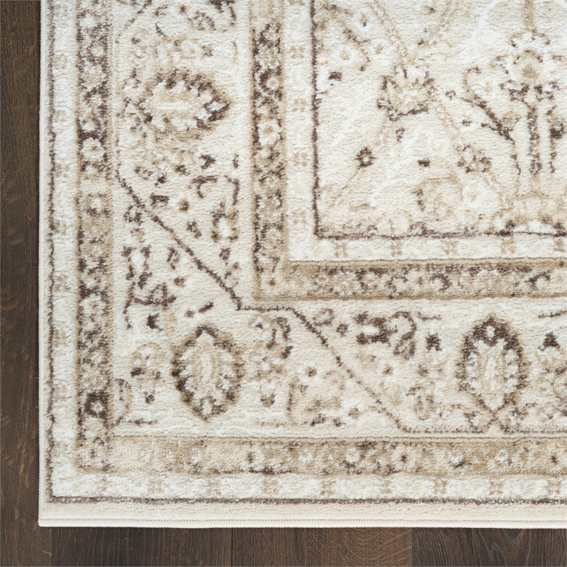 Nourison Home Dekor 5' x 7' Polyester Ivory Brown Area Rug