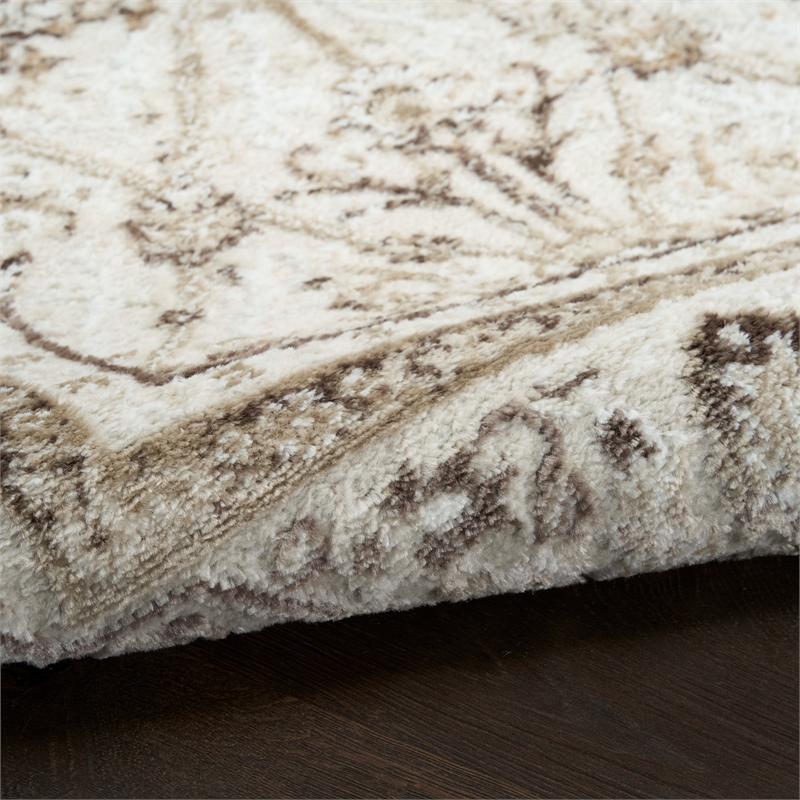 Nourison Home Dekor 5' x 7' Polyester Ivory Brown Area Rug