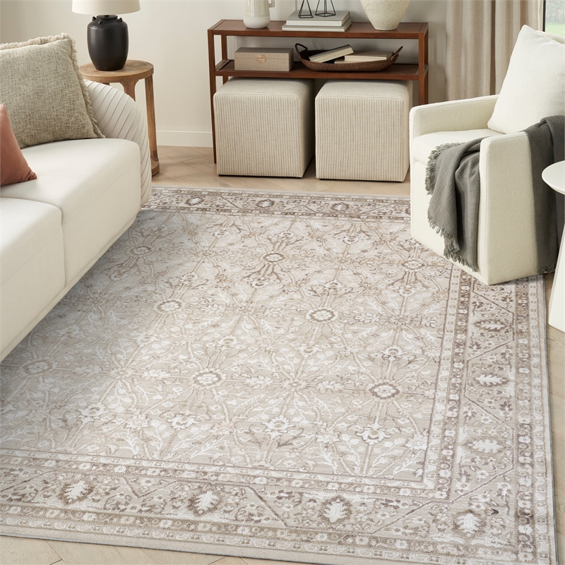 Nourison Home Dekor 8' x 10' Polyester Ivory Brown Area Rug