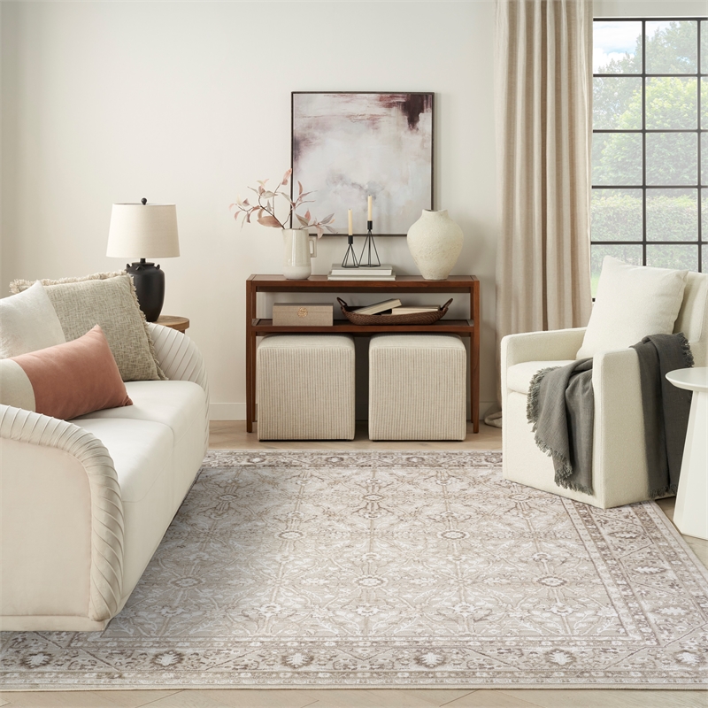 Nourison Home Dekor 8' x 10' Polyester Ivory Brown Area Rug