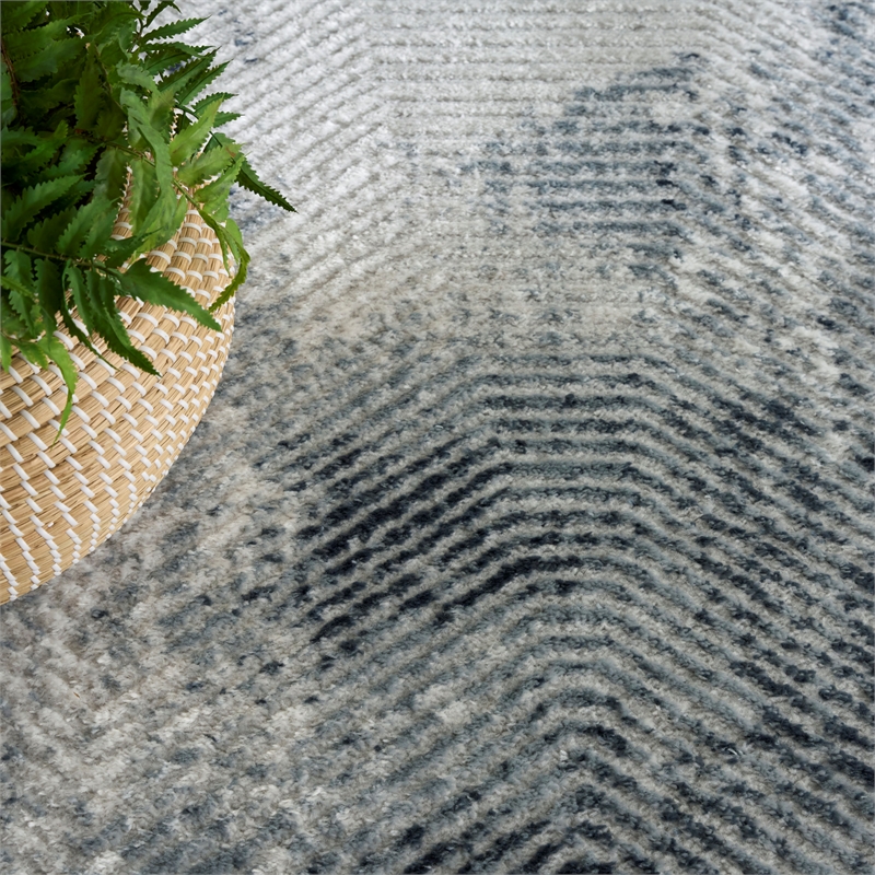 Nourison Home Dekor 8' x 10' Polyester Grey Navy Area Rug