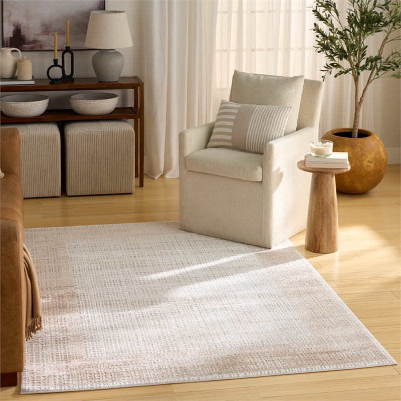 Nourison Home Dekor 5' x 7' Polyester Ivory Beige Area Rug