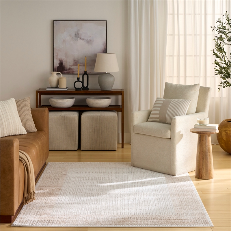 Nourison Home Dekor 5' x 7' Polyester Ivory Beige Area Rug