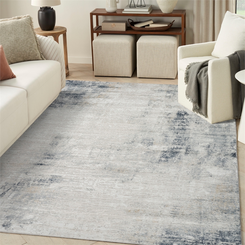 Nourison Home Dekor 8' x 10' Polyester Grey Navy Area Rug