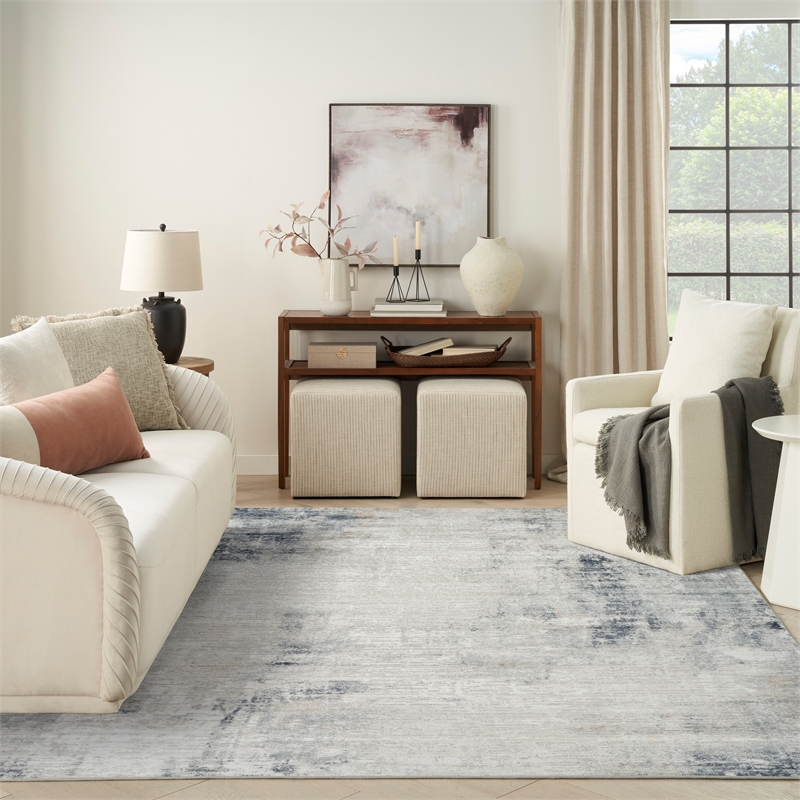Nourison Home Dekor 8' x 10' Polyester Grey Navy Area Rug