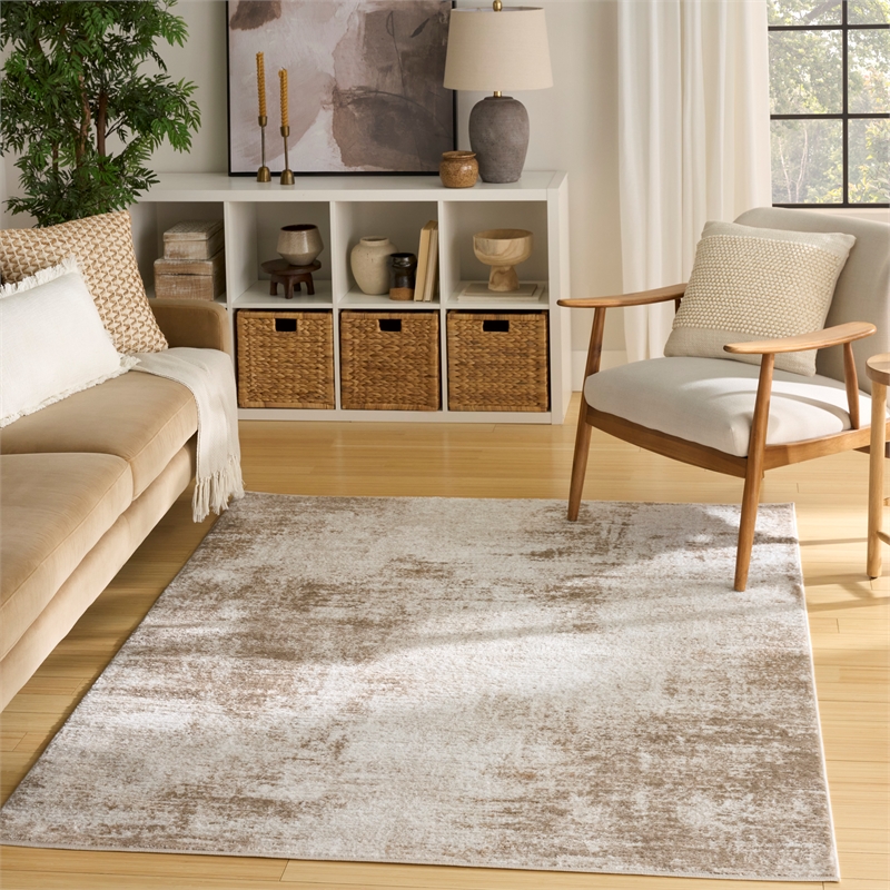 Nourison Home Dekor 5' x 7' Polyester Ivory Taupe Area Rug