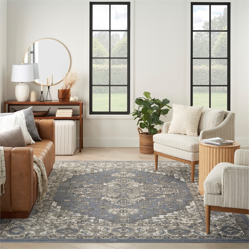 Nourison Home Concerto 7' x 10' Polyester Blue Area Rug
