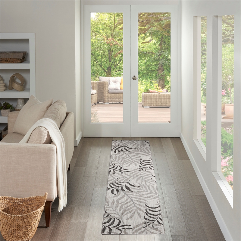 Nourison Home Garden Oasis 6' Runner Fabric Grey Area Rug